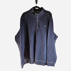 Tommy Bahamas navy blue quarter zip pull over size 3XL